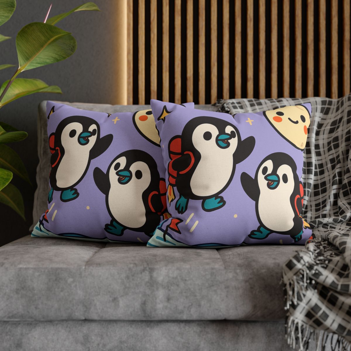 Rocket Penguin Explorers soft cotton pillow cases