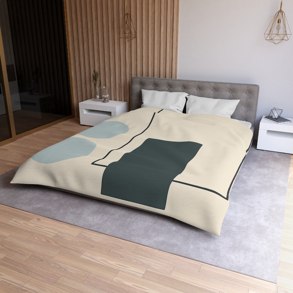 Offset Frame With Two Quiet Discs custom duvets