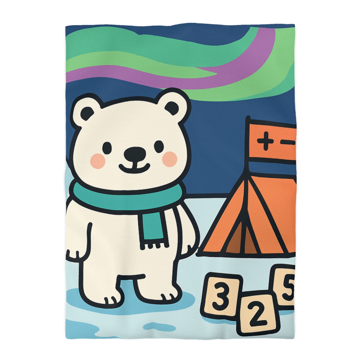 Polar Bear Aurora Math Camp stylish duvet covers