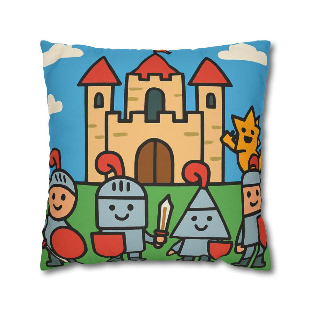 Castle Of Shape Knights designer print pillow cases