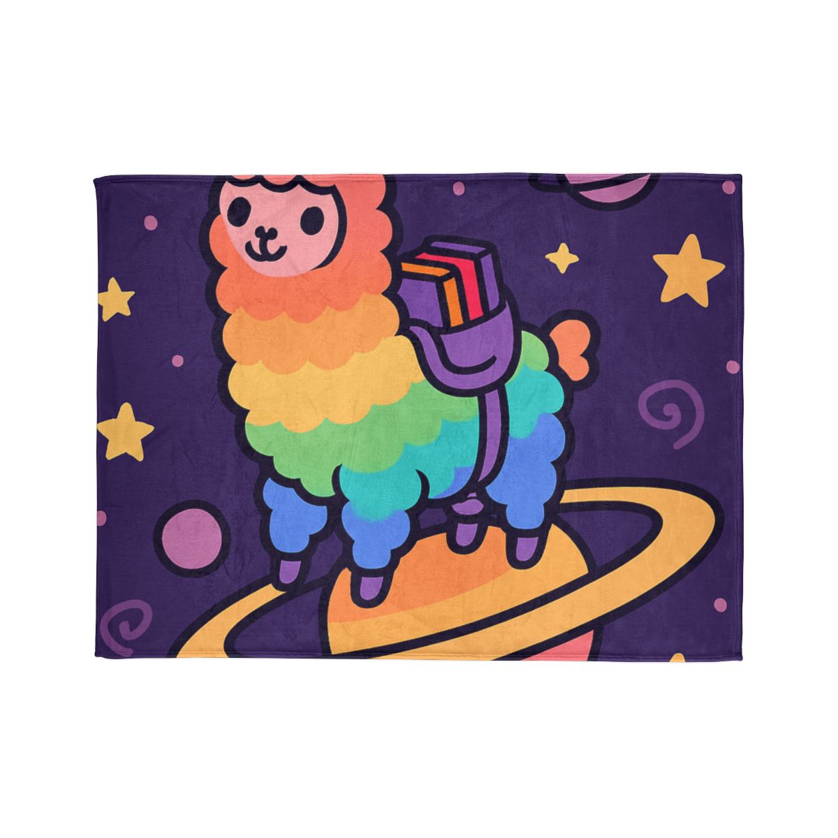 Galaxy Riding Rainbow Llama warm winter blankets