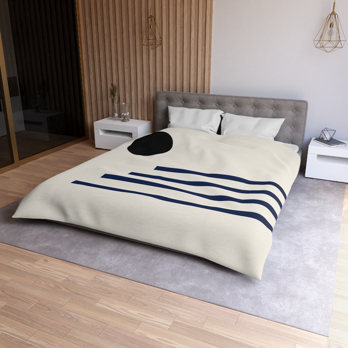 Quiet Orbit Bar Quartet unique patterned duvets