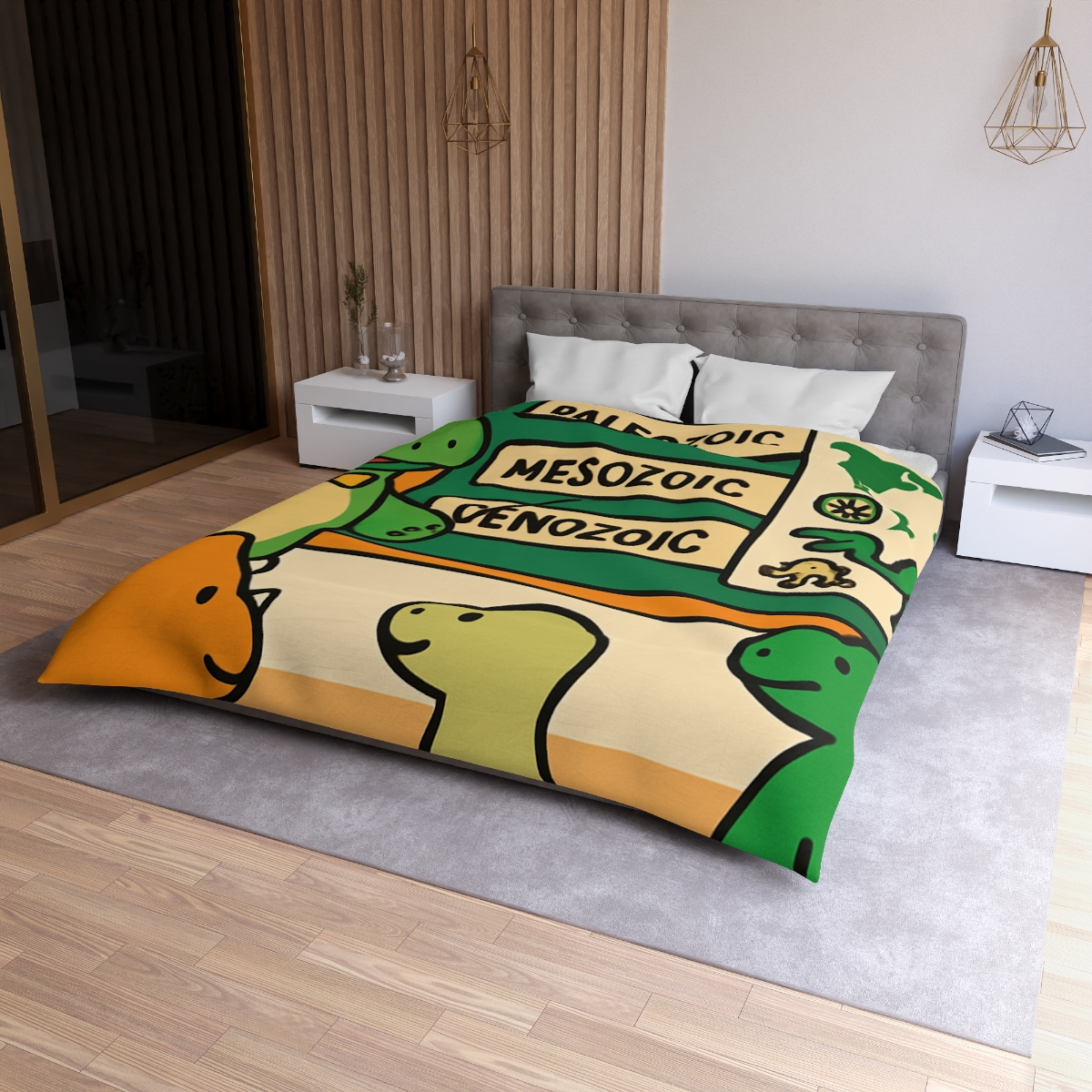 Time Traveling Dino Classroom unique patterned duvets