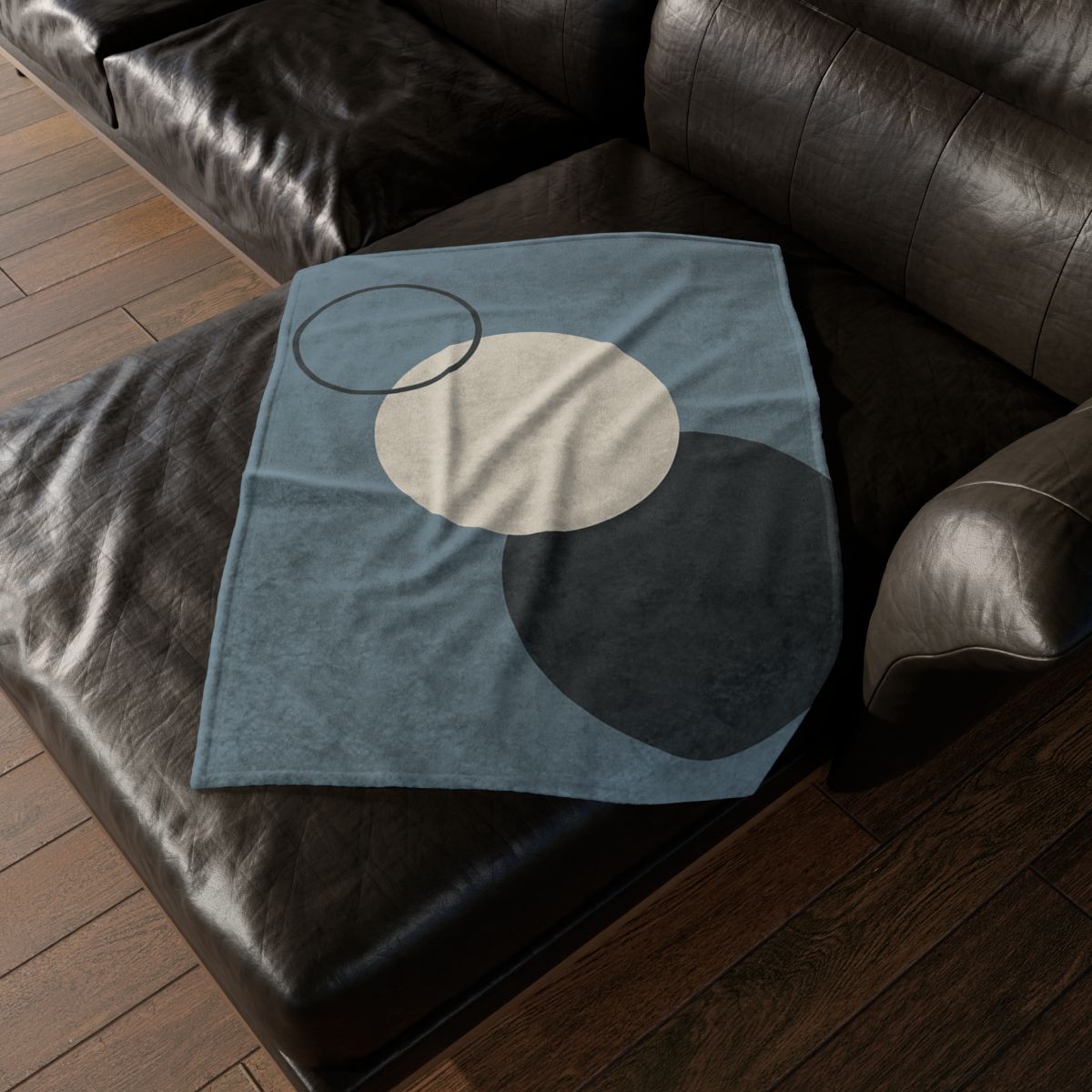 Staggered Circle Trio designer printed blankets