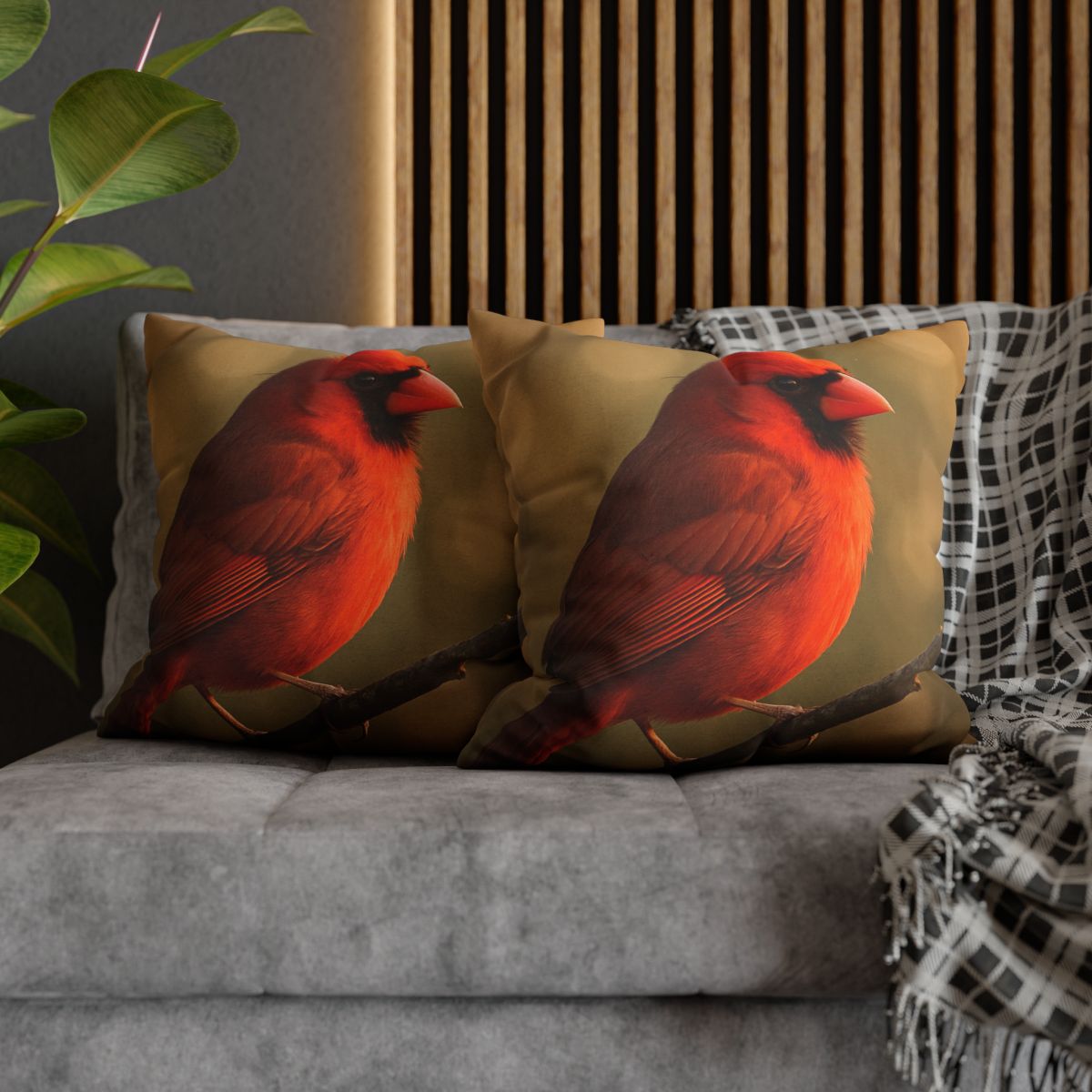 Crimson Pulse Northern Cardinal trendy patterned pillow cases