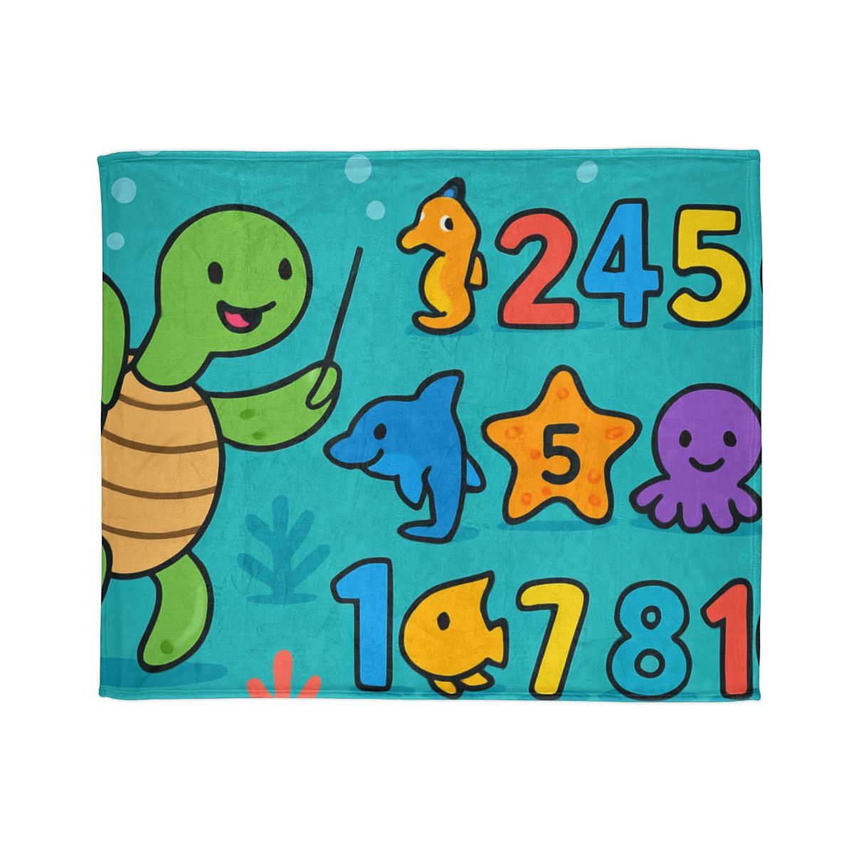 The Coral Reef Number Parade decorative home blankets
