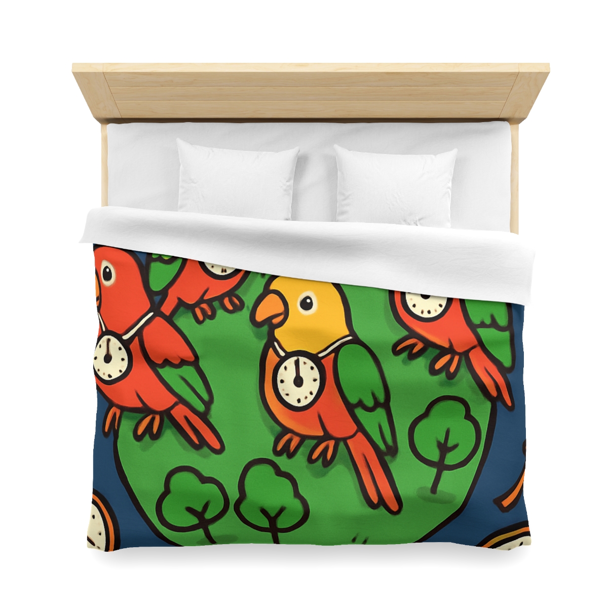 Time Traveling Parrot Planet personalized bedding duvets