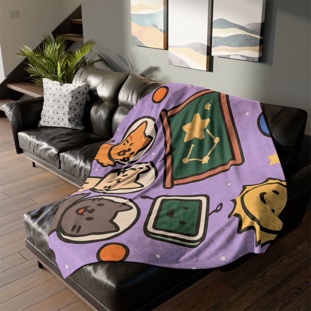 Space School Astronaut Cats designer printed blankets