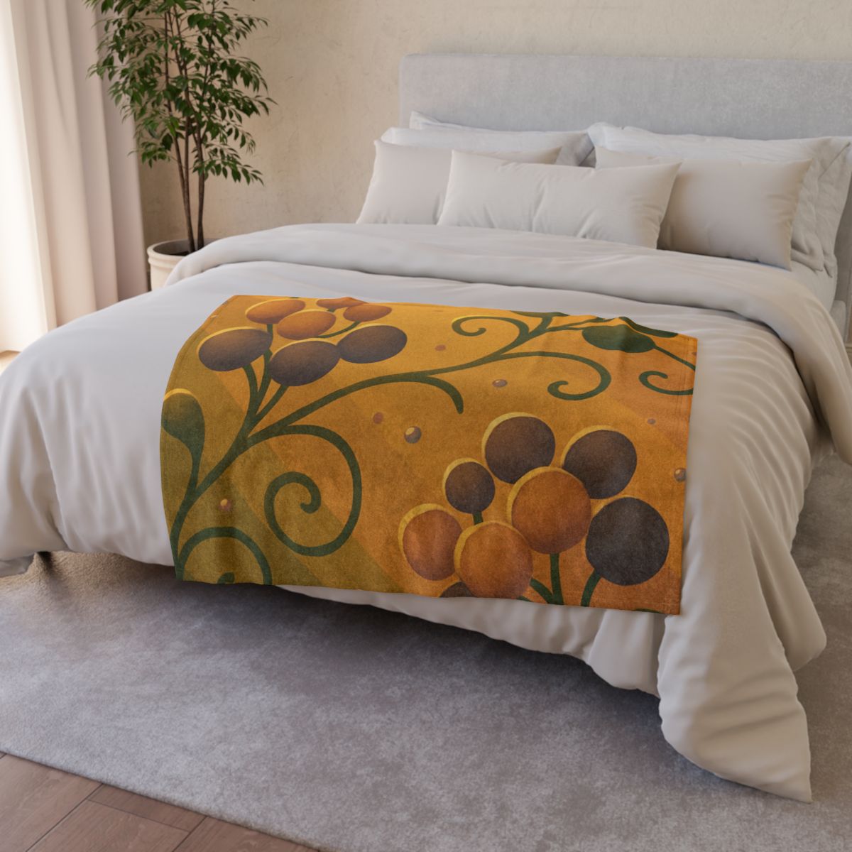 Tendrils And Seed Cluster personalized cozy blankets