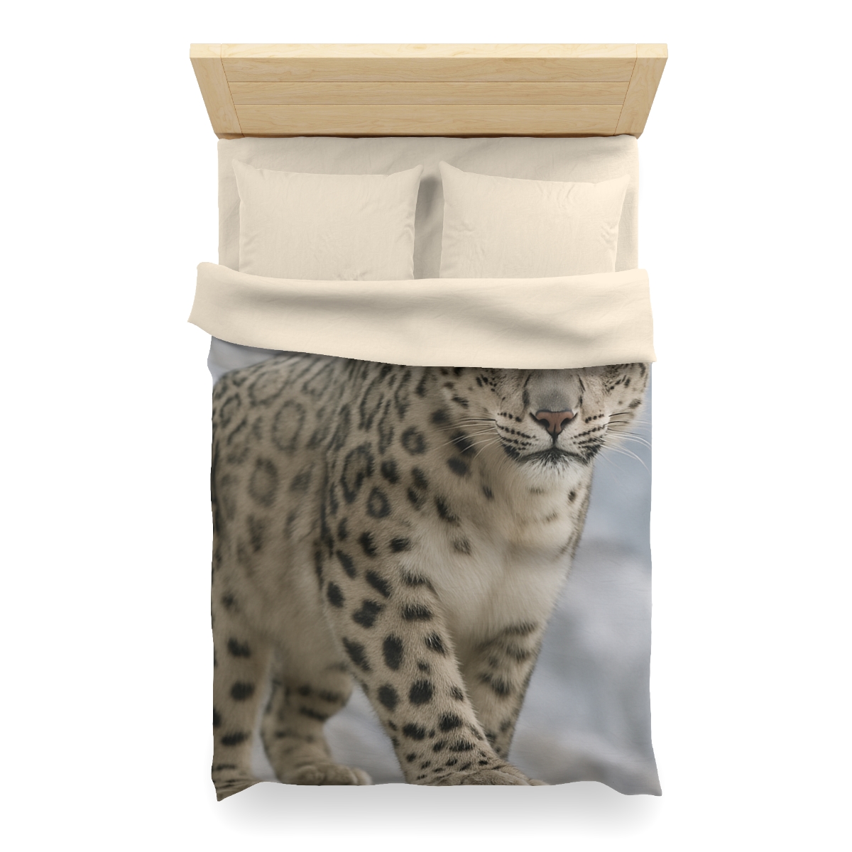 Snow Leopard Silent Ascent soft comforter duvets