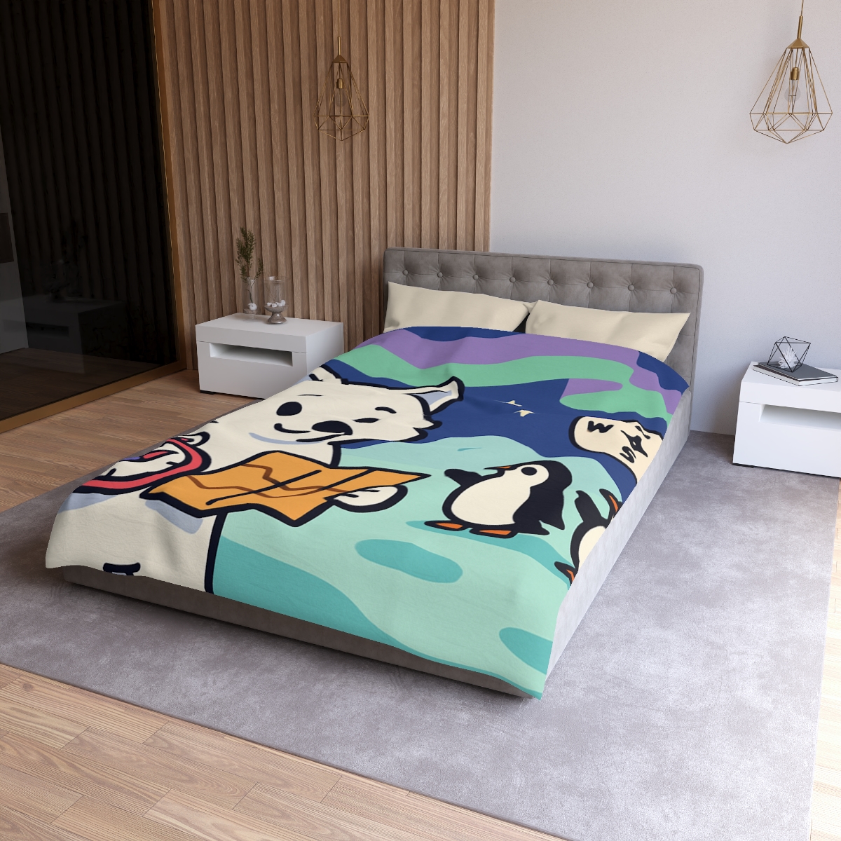 Aurora Fox And The Magnetic Map designer printed duvets