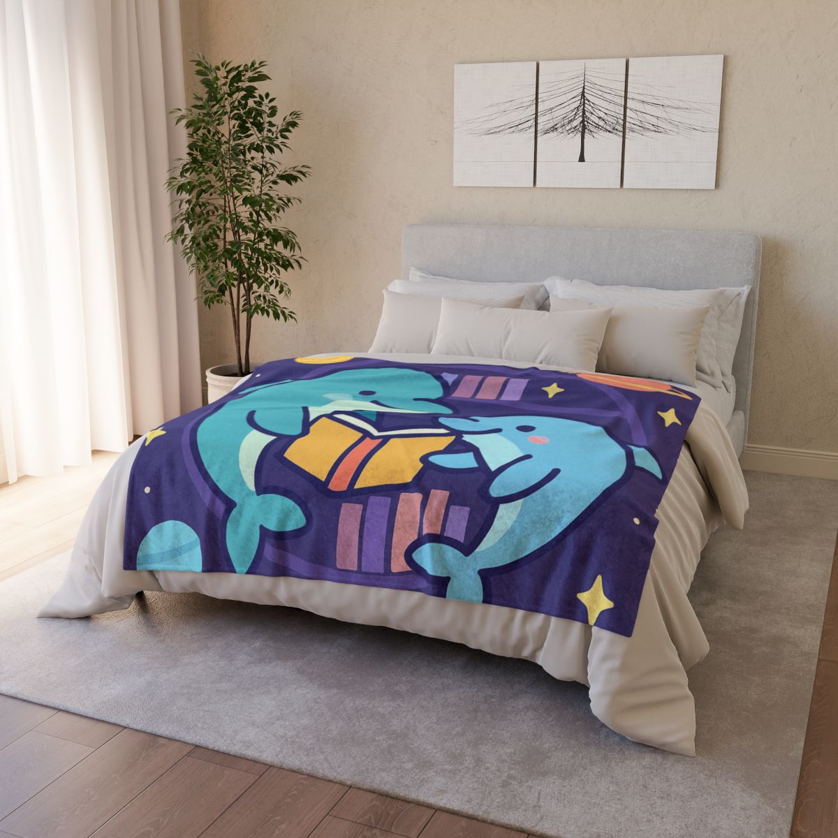 Nebula Library Dolphins unique gift blankets