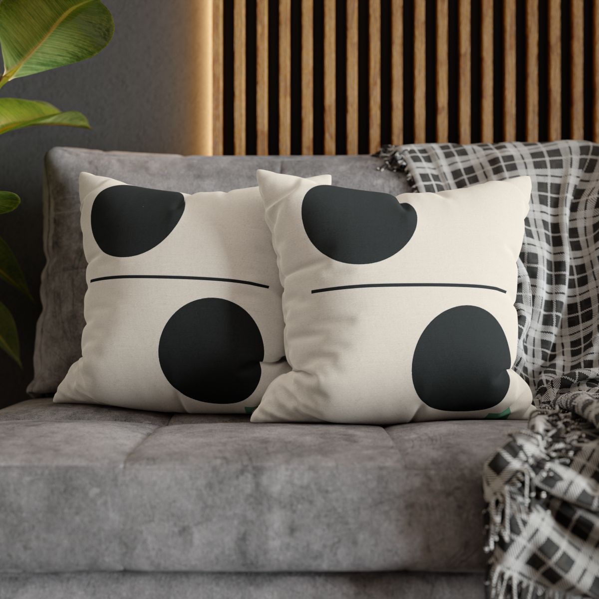 Offset Circle Bar Pairing designer print pillow cases