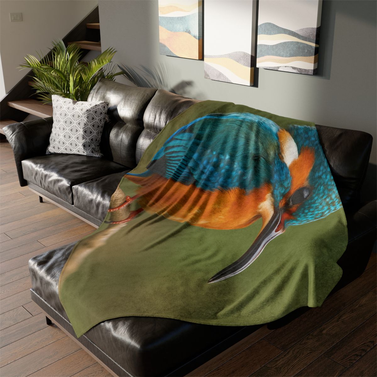 Emerald Flash Kingfisher unique gift blankets