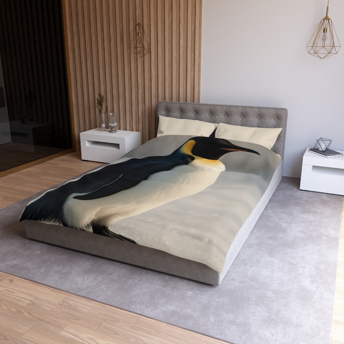 Aurora Drift Emperor Penguin custom duvets