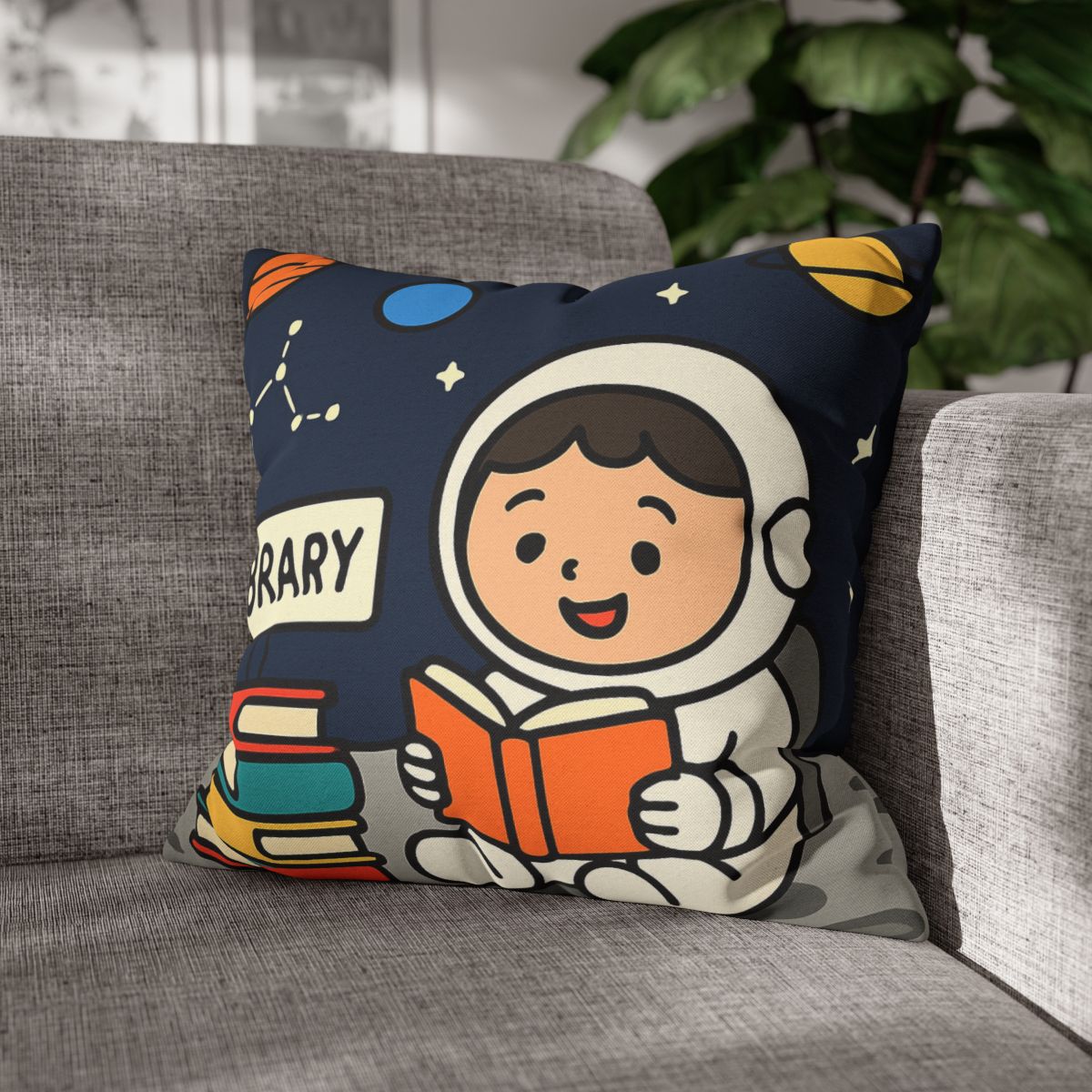 Galaxy Library On The Moon custom pillow cases