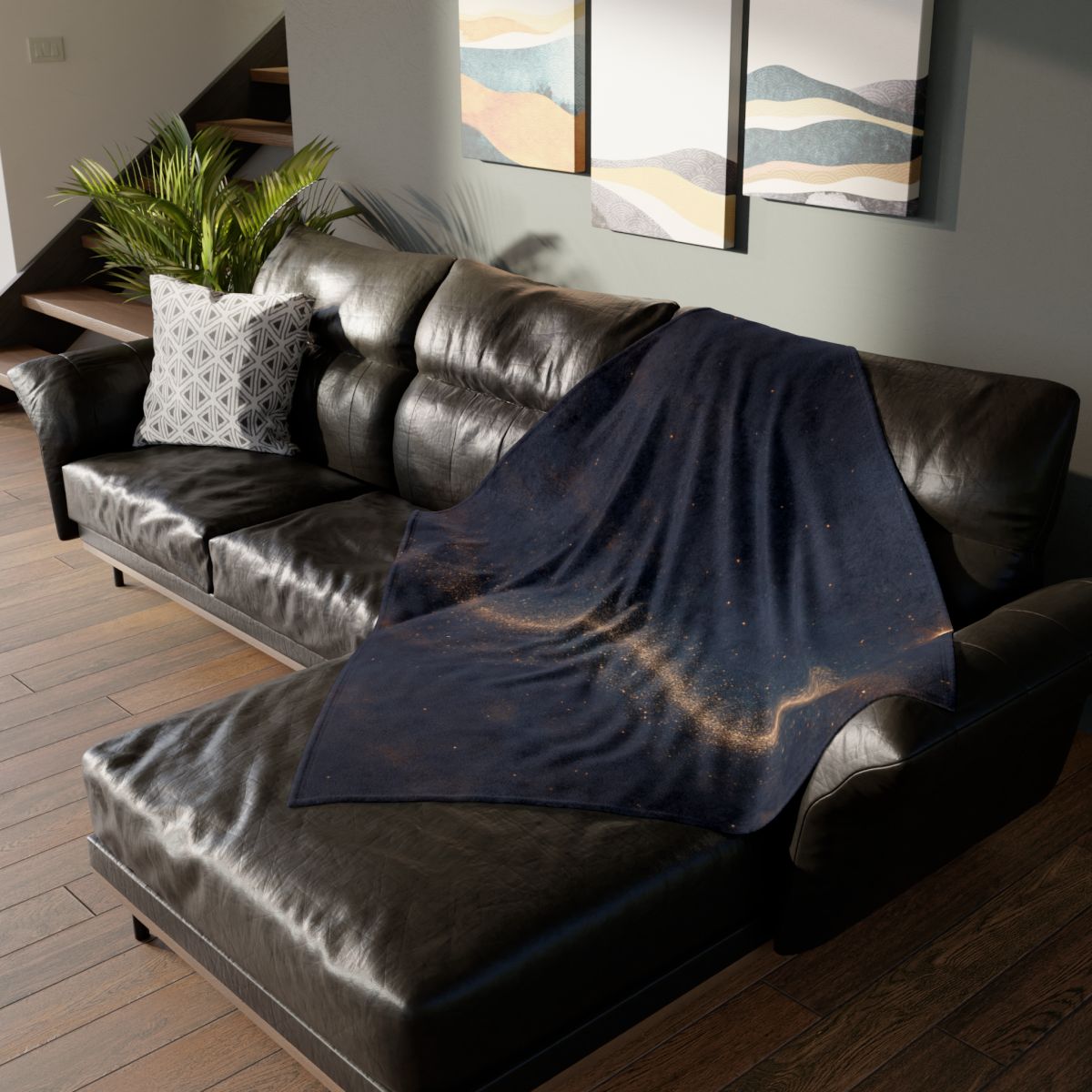 Stellar Dust Cascade personalized cozy blankets