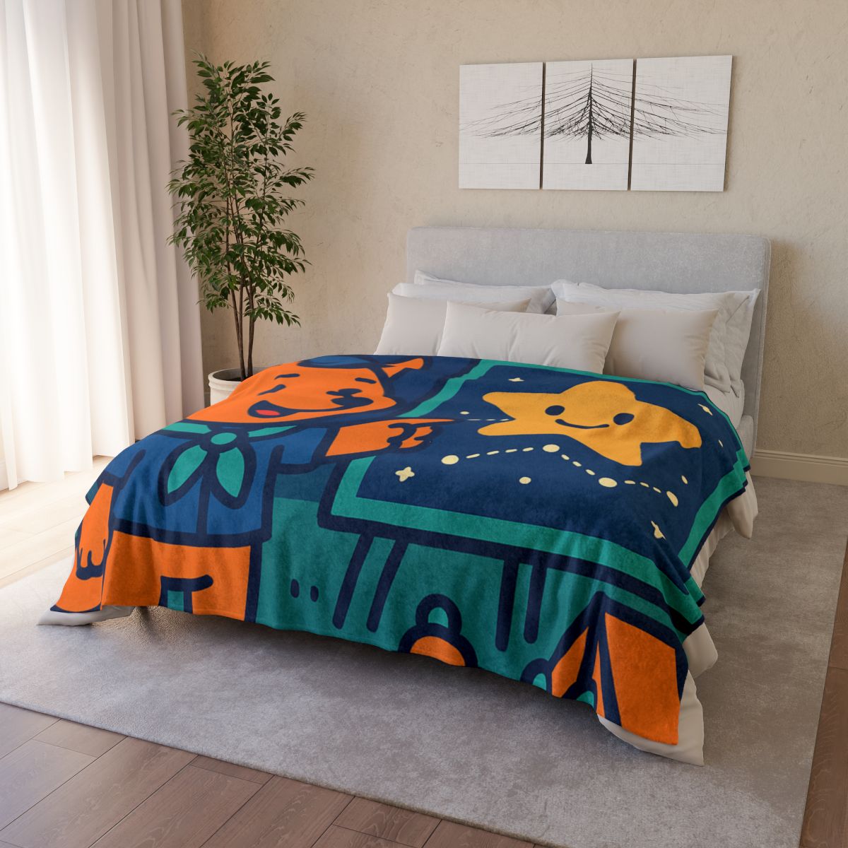 Stargazing Fox Scouts decorative home blankets