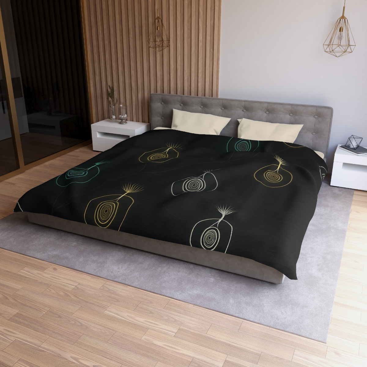 Seed Pod Halo Constellation personalized bedding duvets