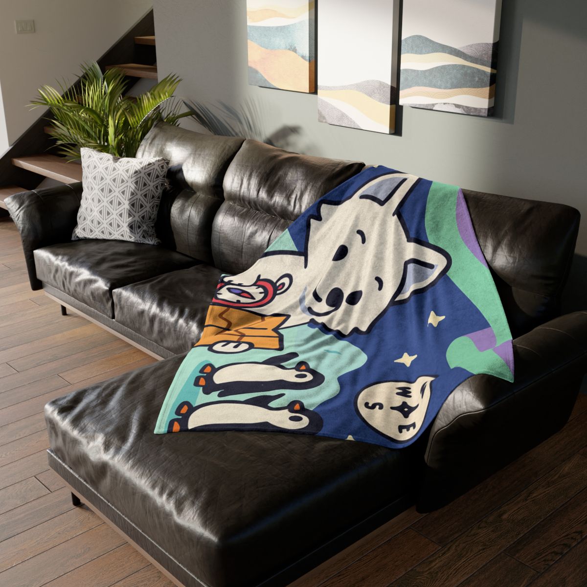 Aurora Fox And The Magnetic Map unique gift blankets