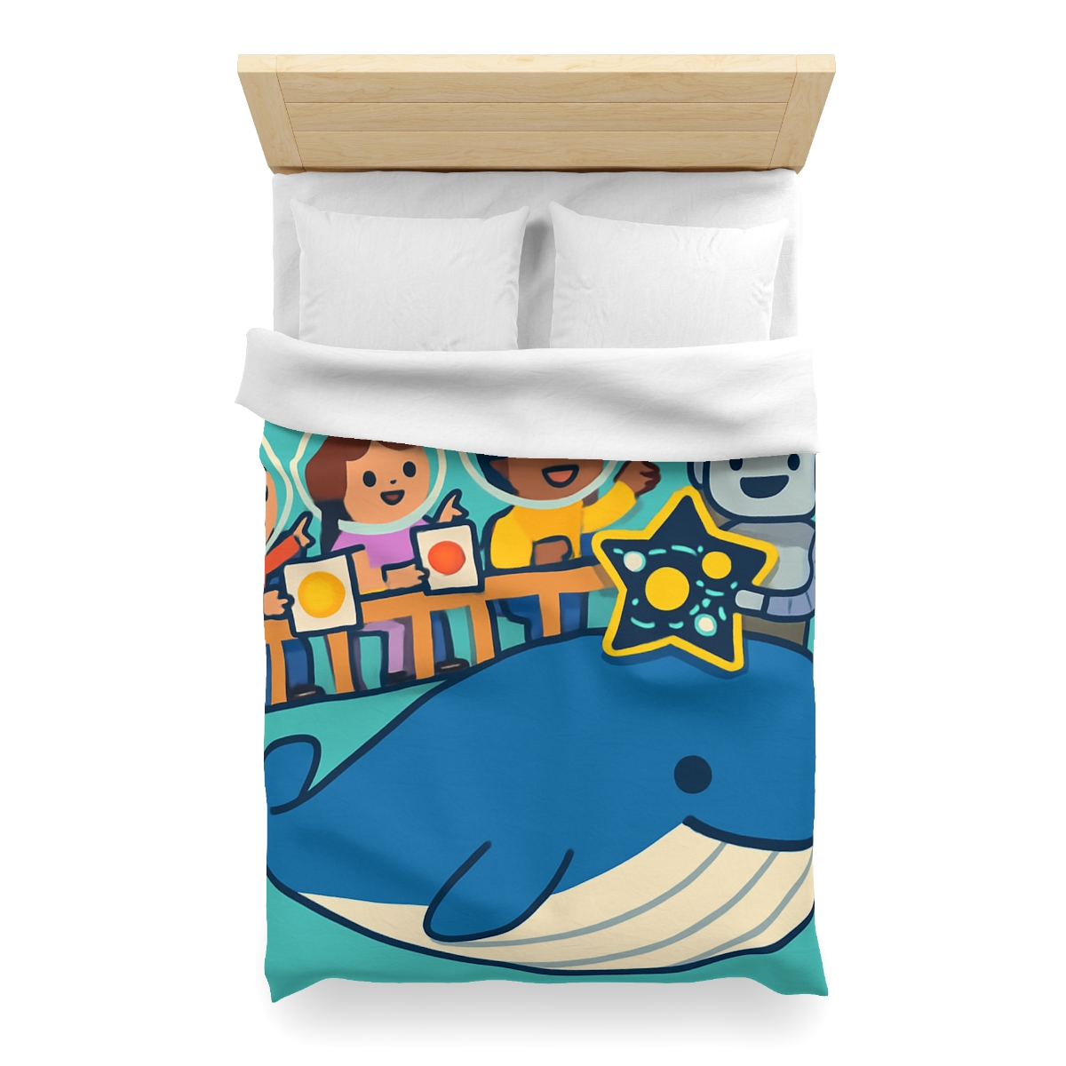 Comet Classroom In The Sky Whale custom duvets
