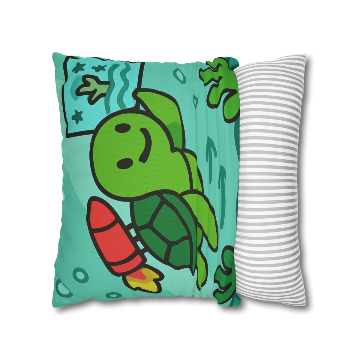 Underwater Rocket Turtle designer print pillow cases
