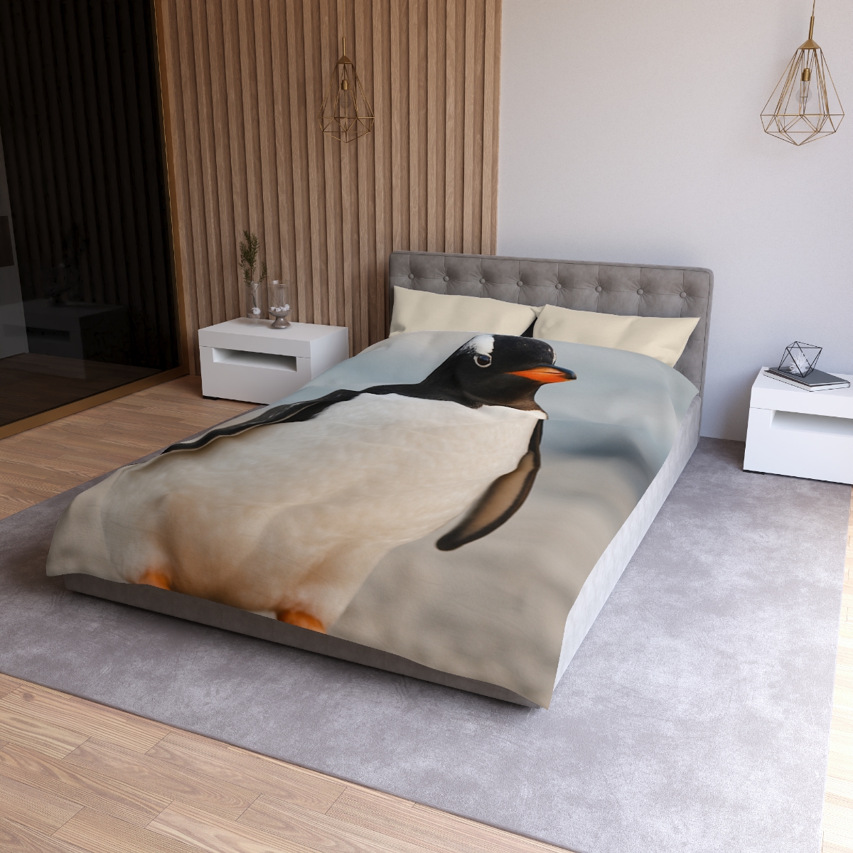 Shoreline Echo Gentoo Penguin trendy bedroom duvets