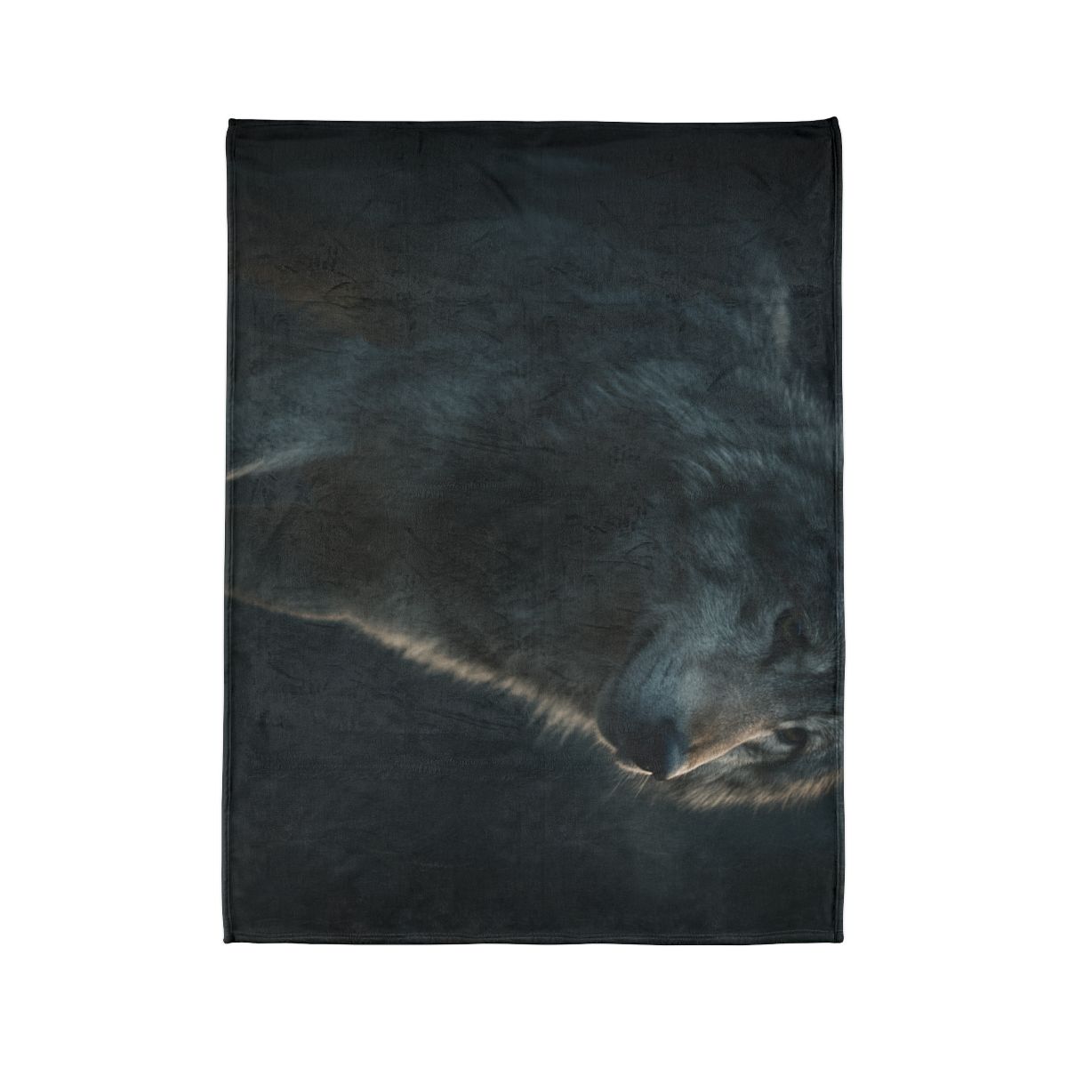 Moonlit Sentinel Gray Wolf soft fleece blankets