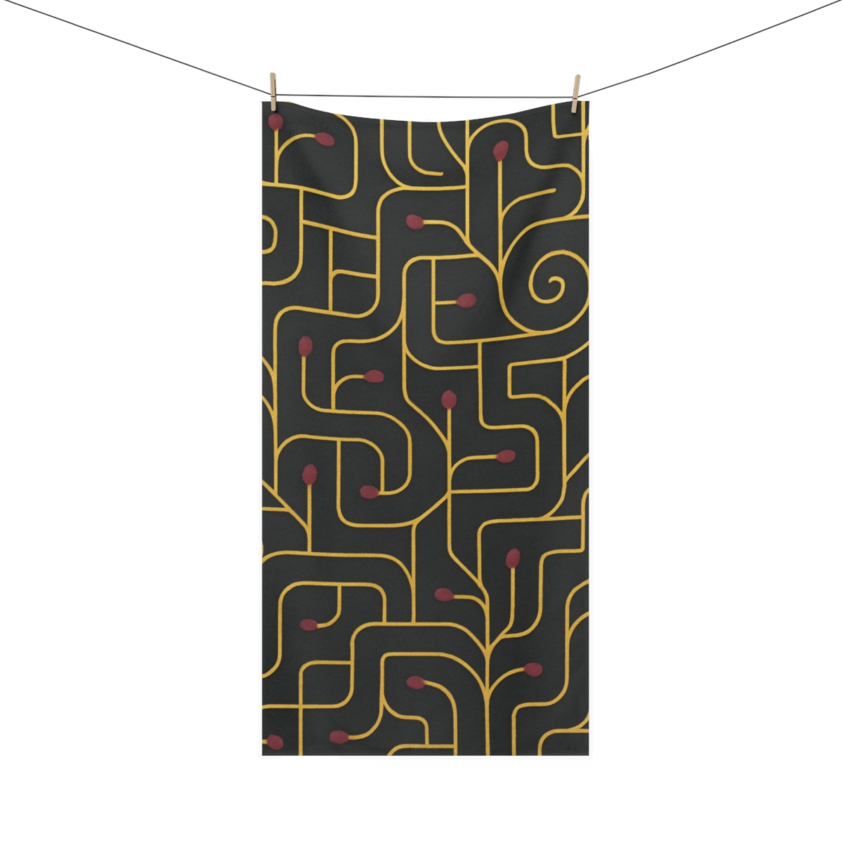 Vine Circuit Arabesque personalized bath towels