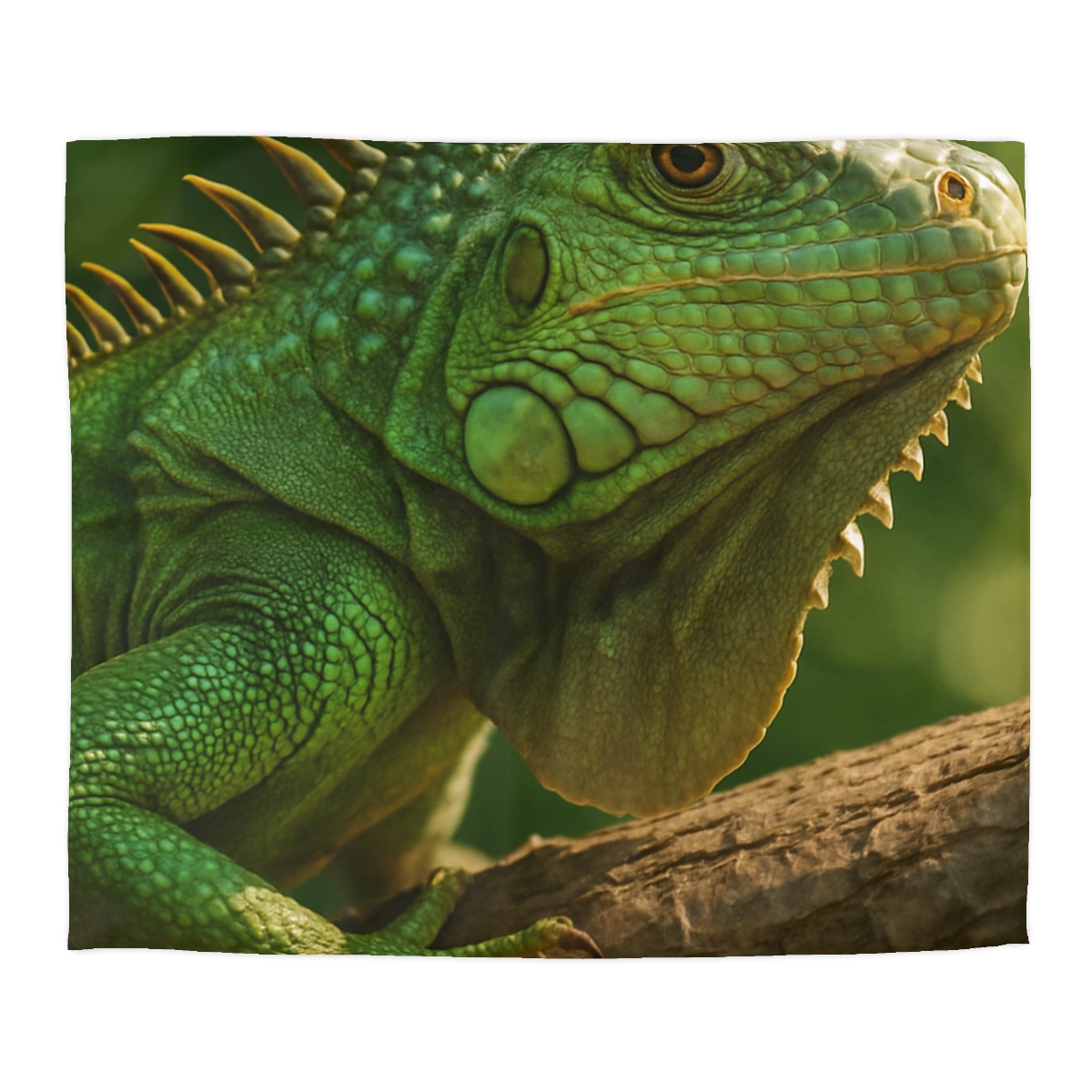 Sun Dappled Green Iguana personalized bedding duvets