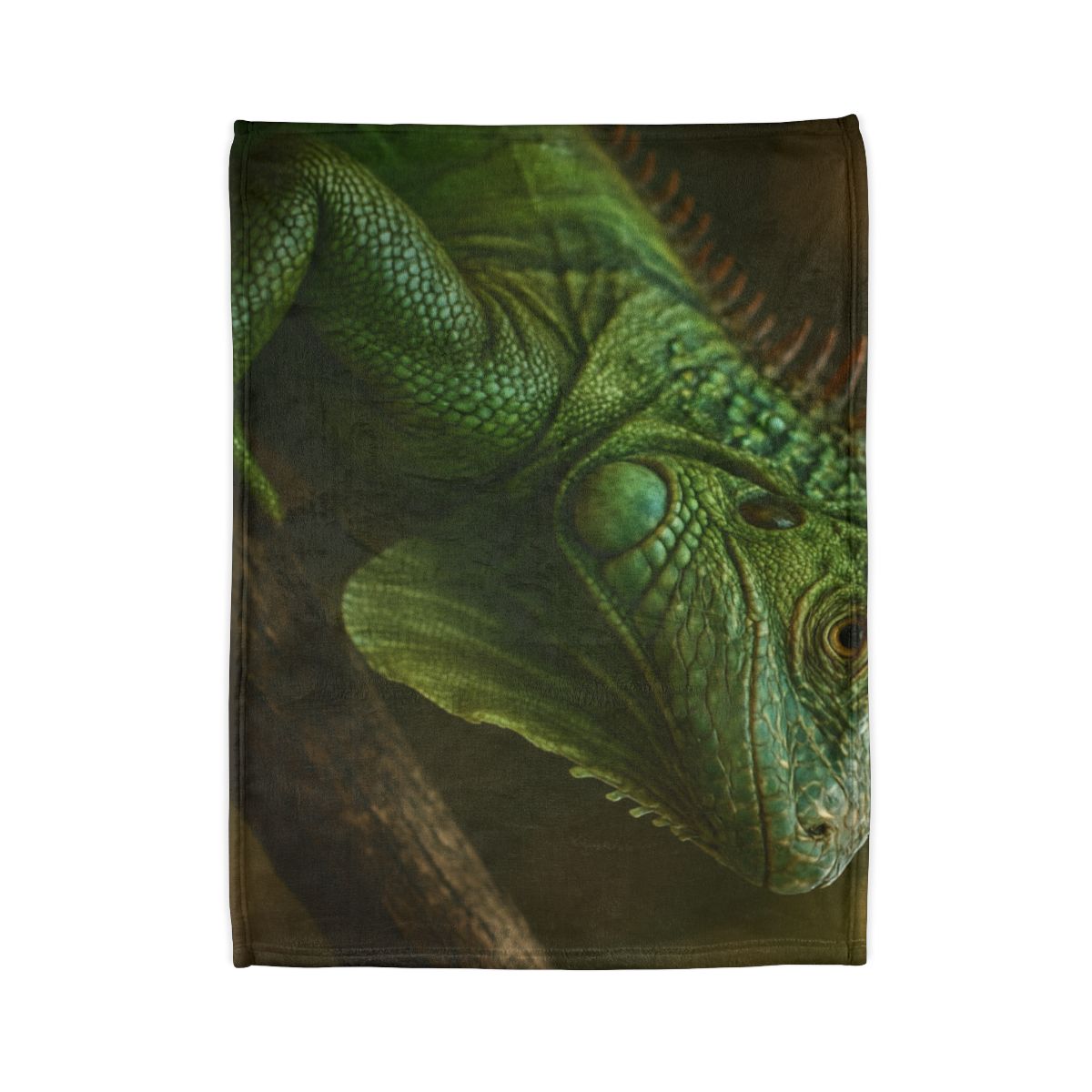 Starlit Stillness Green Iguana designer printed blankets
