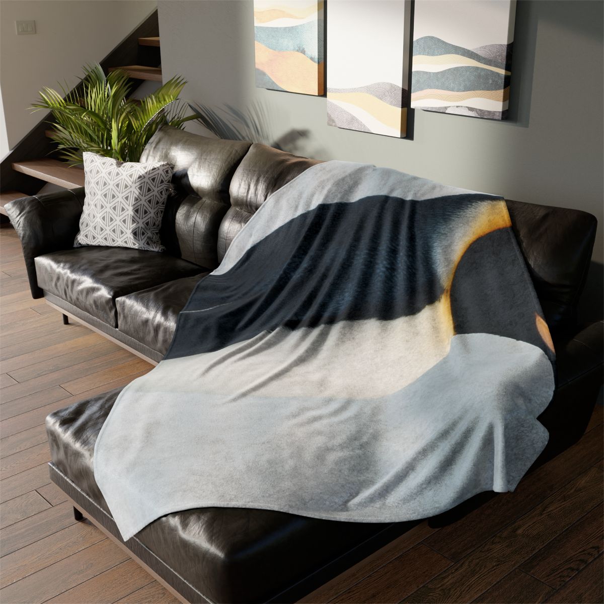 Aurora Drift Emperor Penguin unique gift blanketscustom blankets