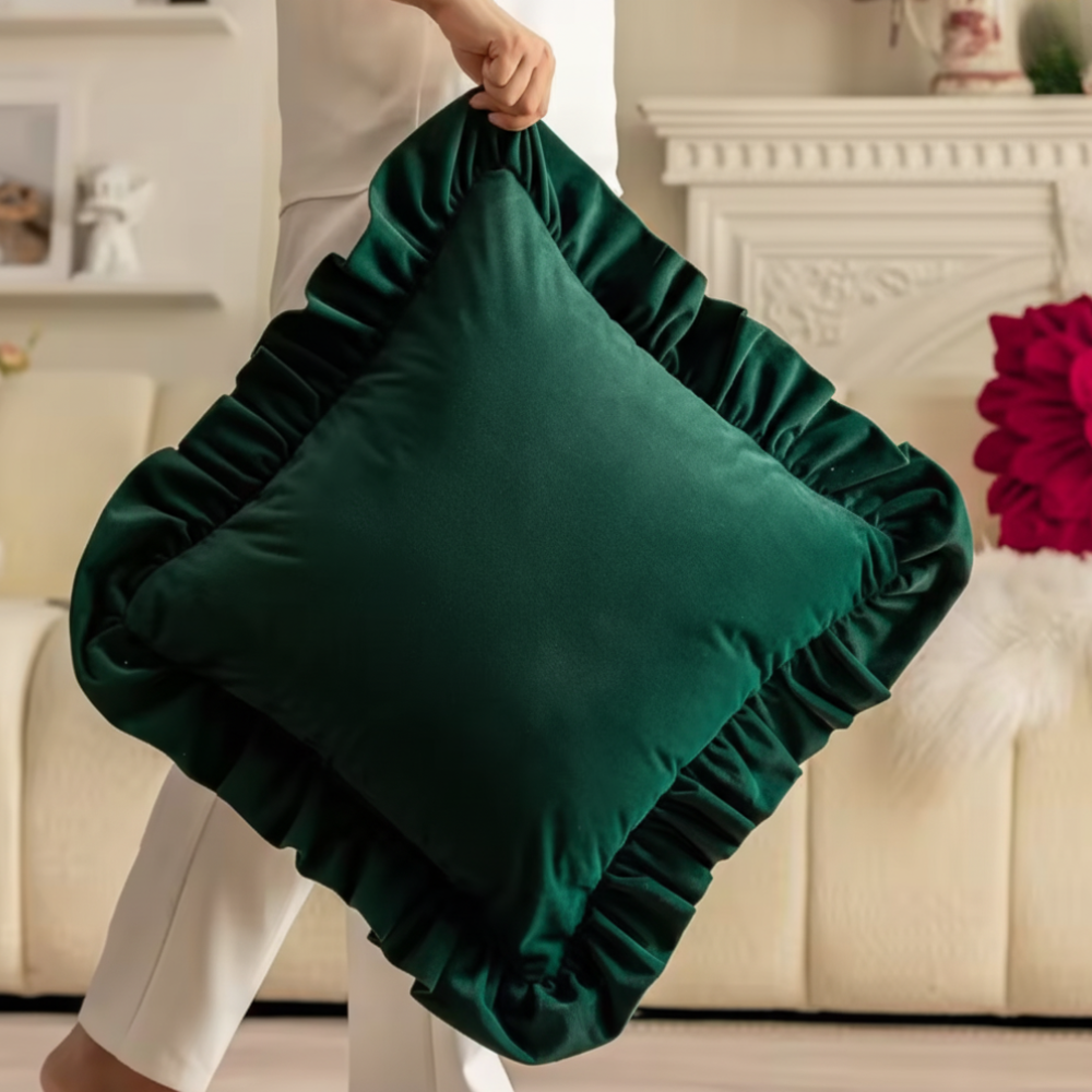 Christmas Velvet 3D Floral Patchwork Cushion Cover Decorative