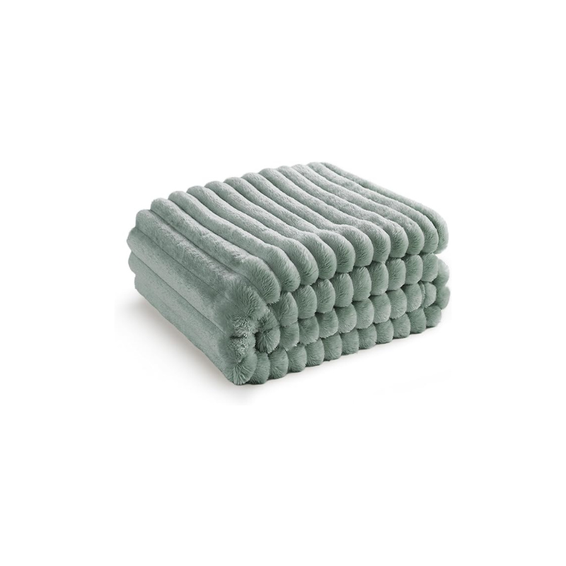 Cozy Stripe Design Flannel Fleece Blanket