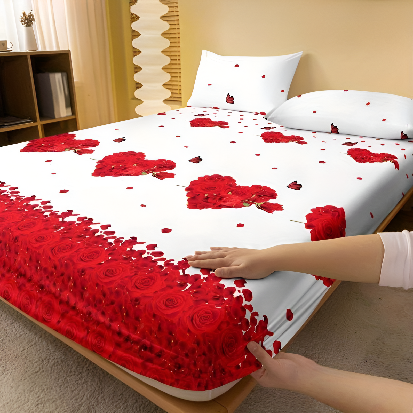 Modern Printed Fitted Bed Cover Set 