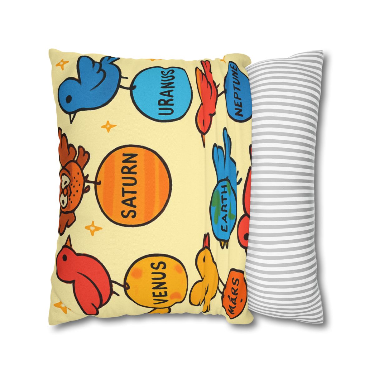 Solar System Circus Of Birds soft cotton pillow cases