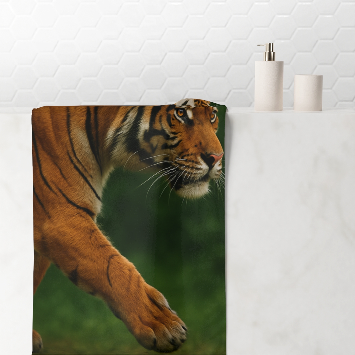 Forest Stalker Bengal Tiger comfortable face towels