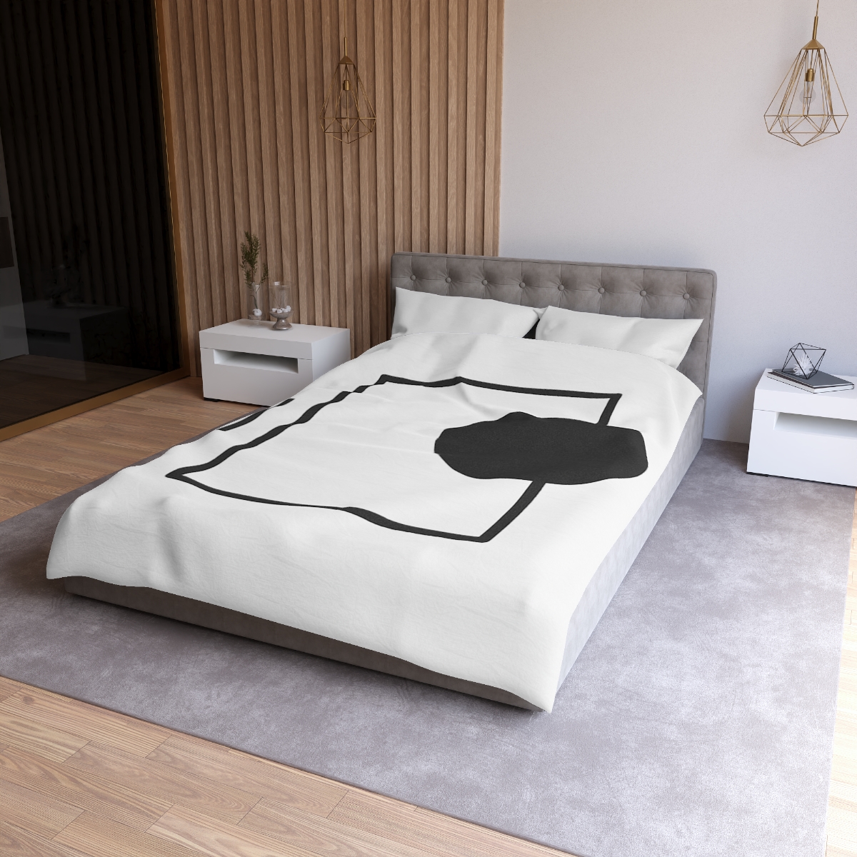 Minimal Eclipse Frame Trio personalized bedding duvets