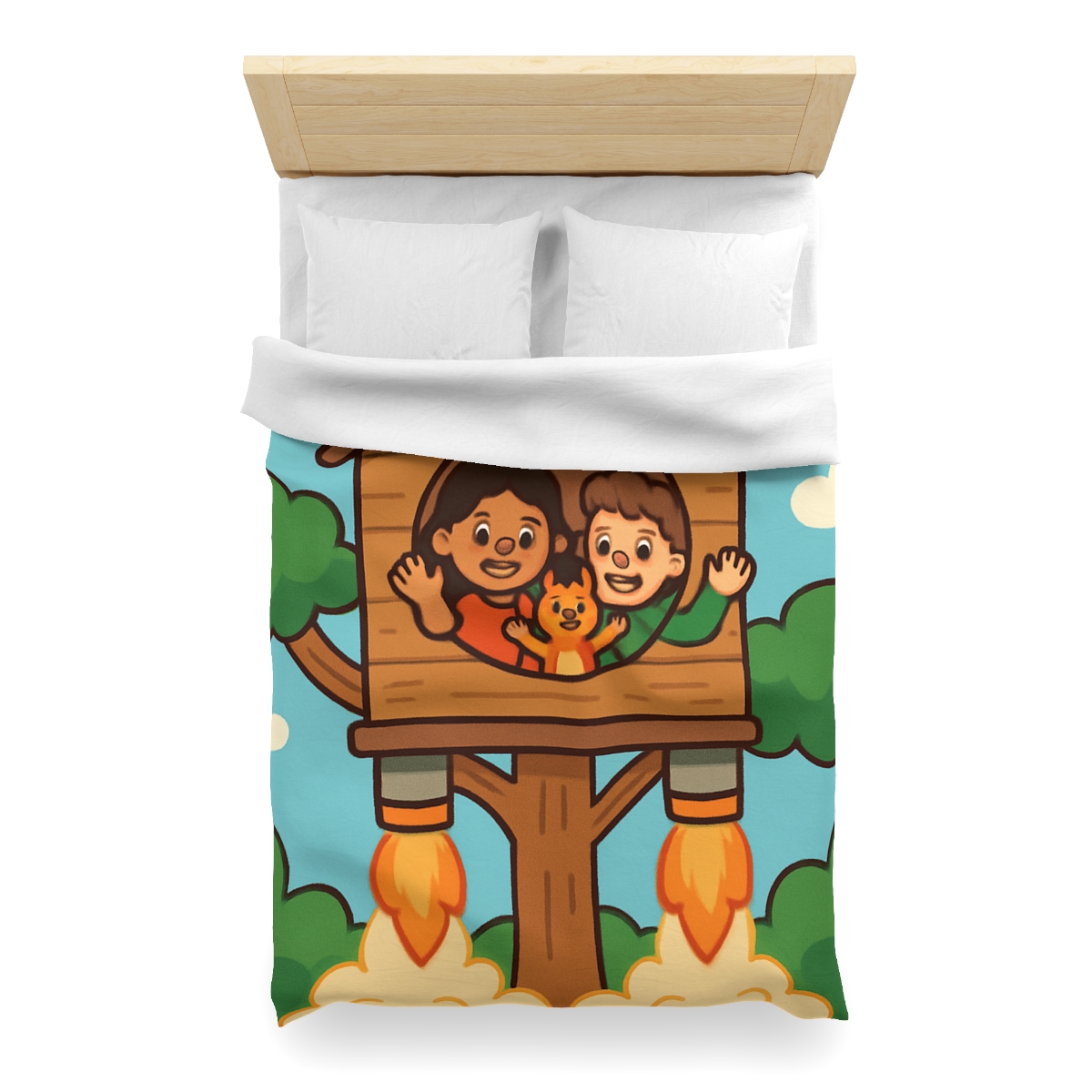 Rocket Powered Treehouse Forest unique patterned duvets