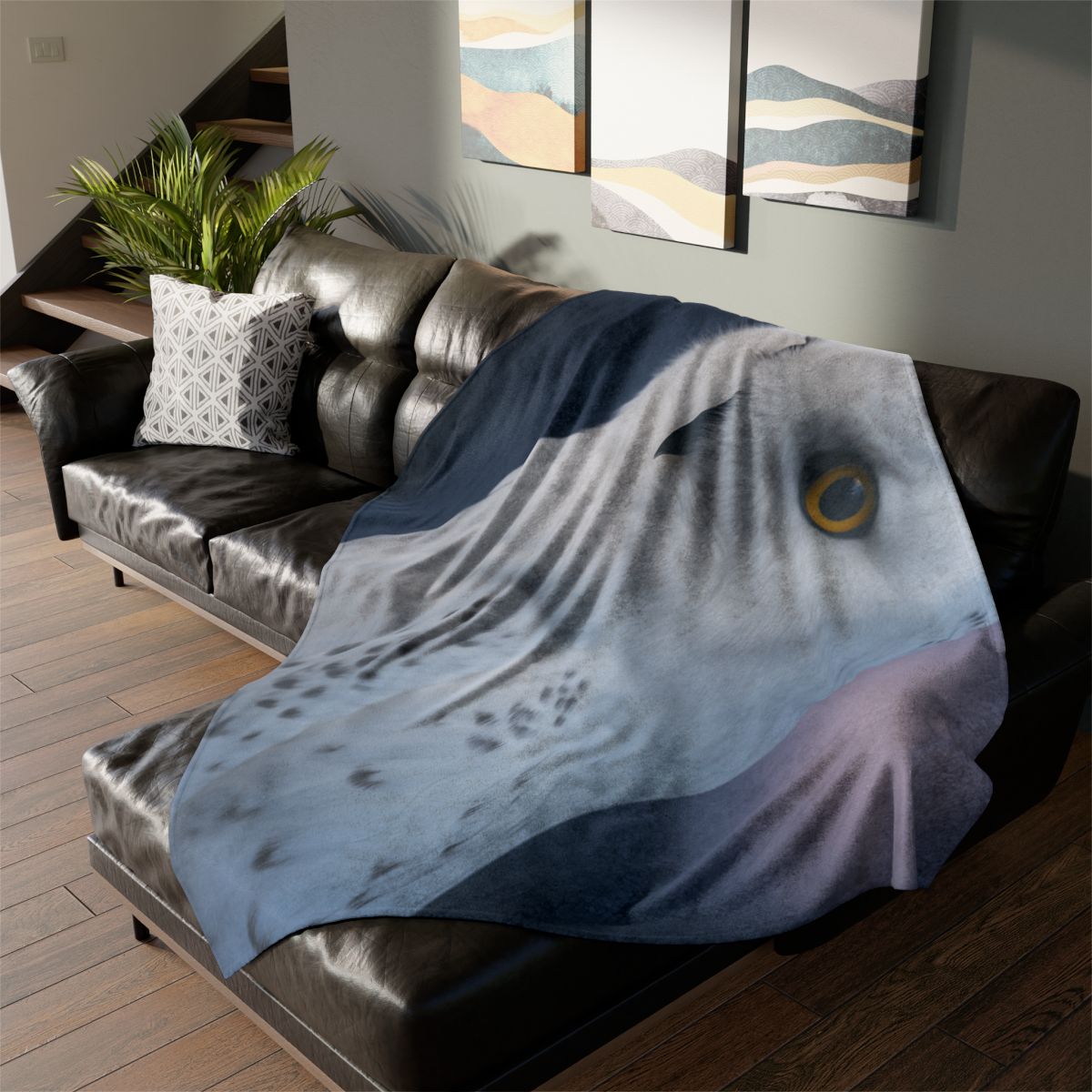 Twilight Watcher Snowy Owl designer printed blankets