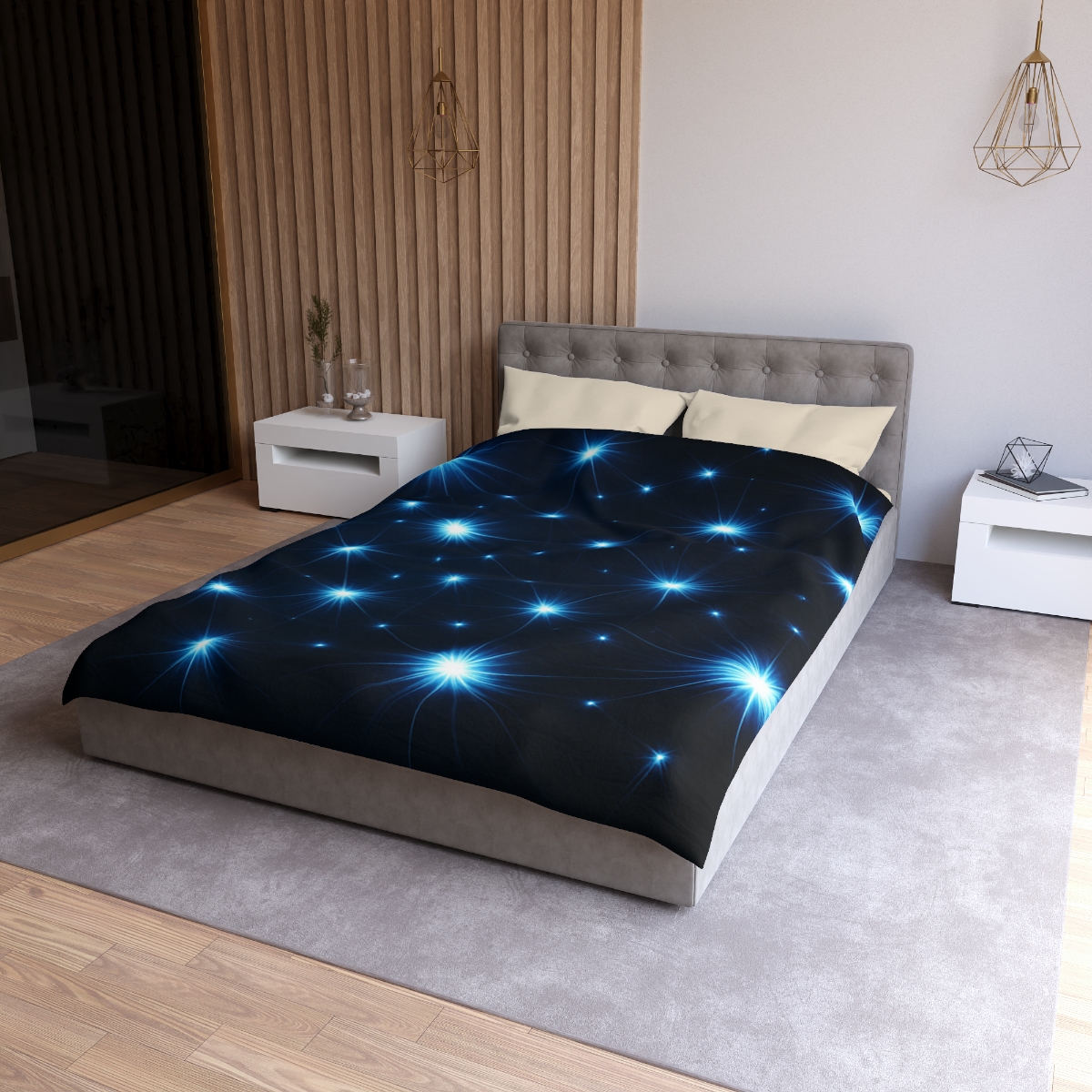 Photon Burst Constellation personalized bedding duvets