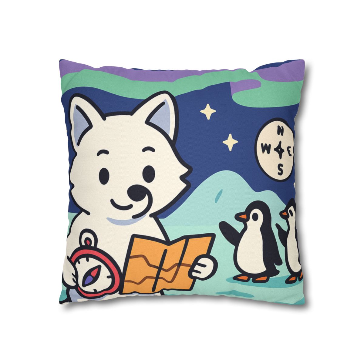 Aurora Fox And The Magnetic Map stylish decorative pillowcases