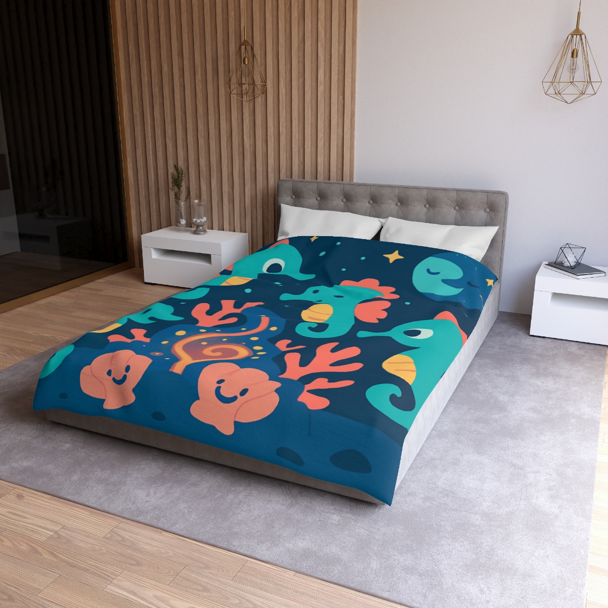 Cosmic Coral Carnival custom duvets