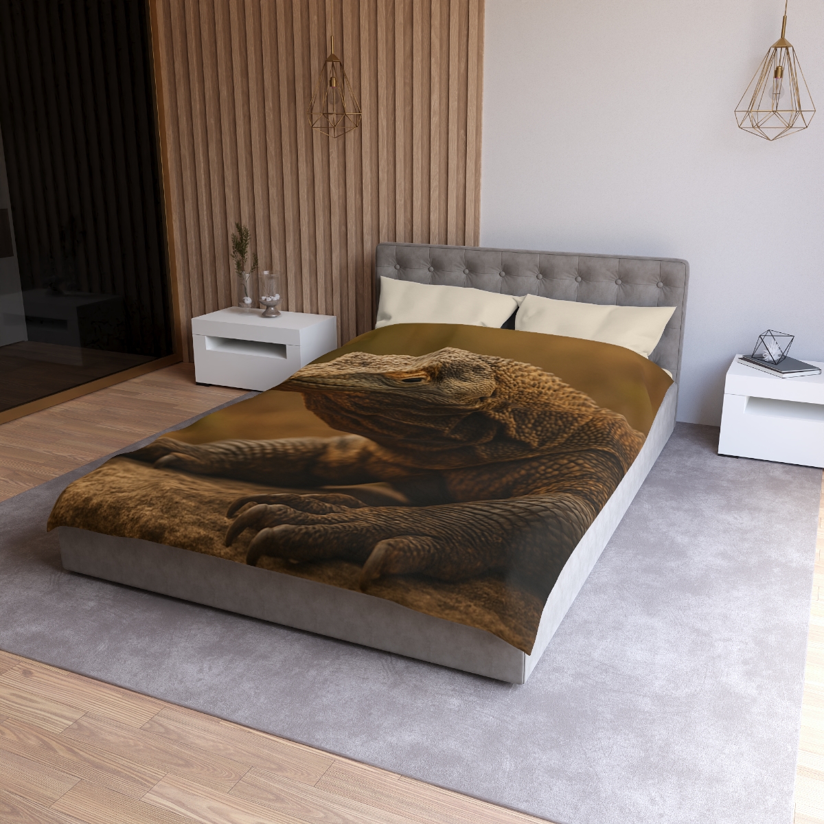 Ancient Scale Komodo Dragon unique patterned duvets