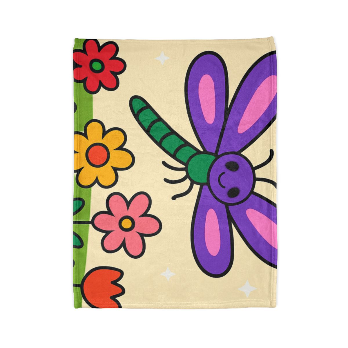 Nebula Dragonfly Garden soft fleece blankets