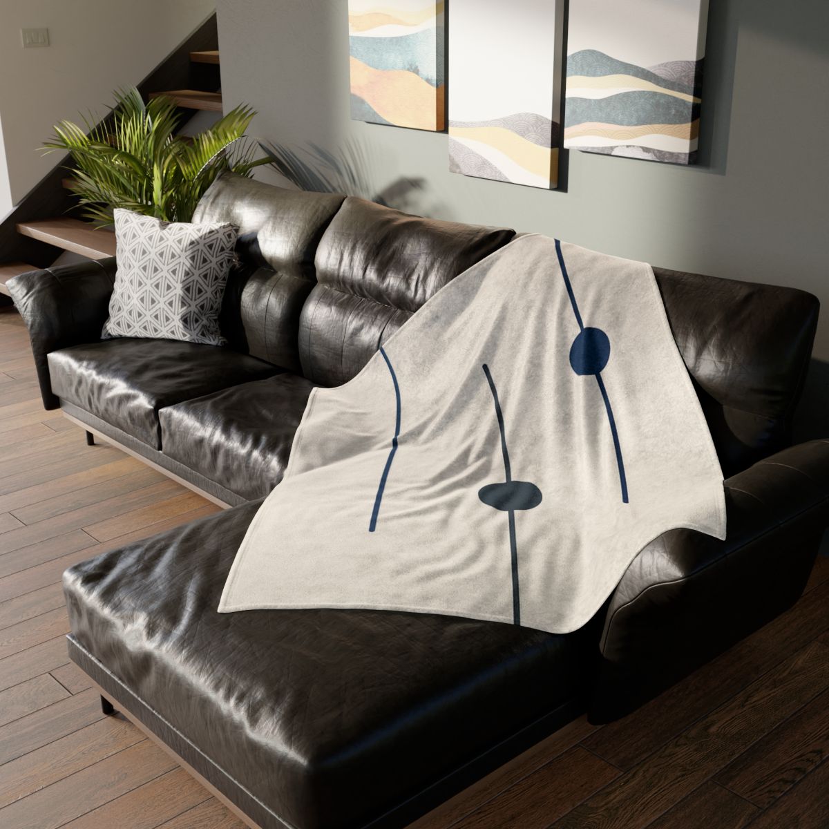 Orbital Line Array soft fleece blankets