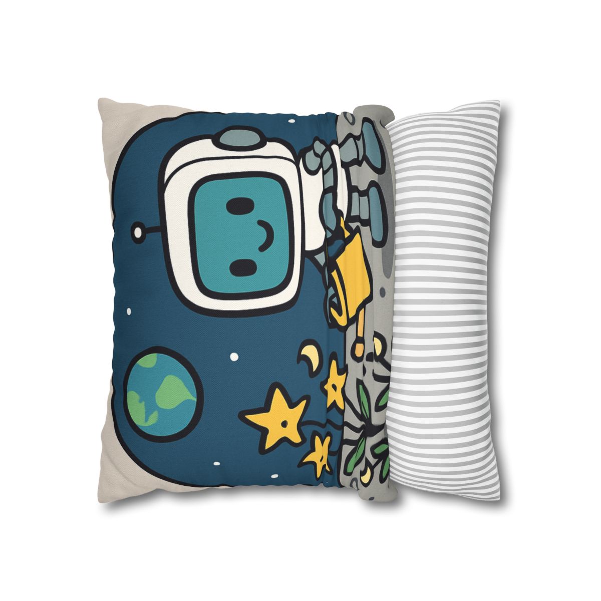 Moon Garden Robot And Space Sprouts designer print pillow cases