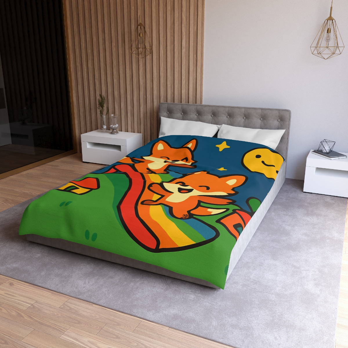 Planet Playground Of The Friendly Foxes unique patterned duvets