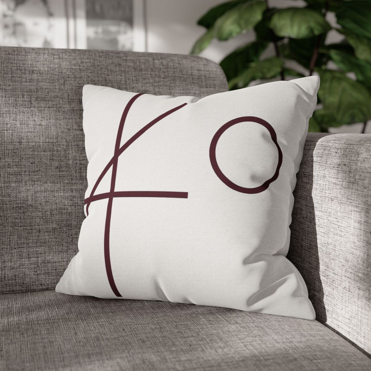 Intersecting Bar Triad With Open Circle unique gift pillow cases