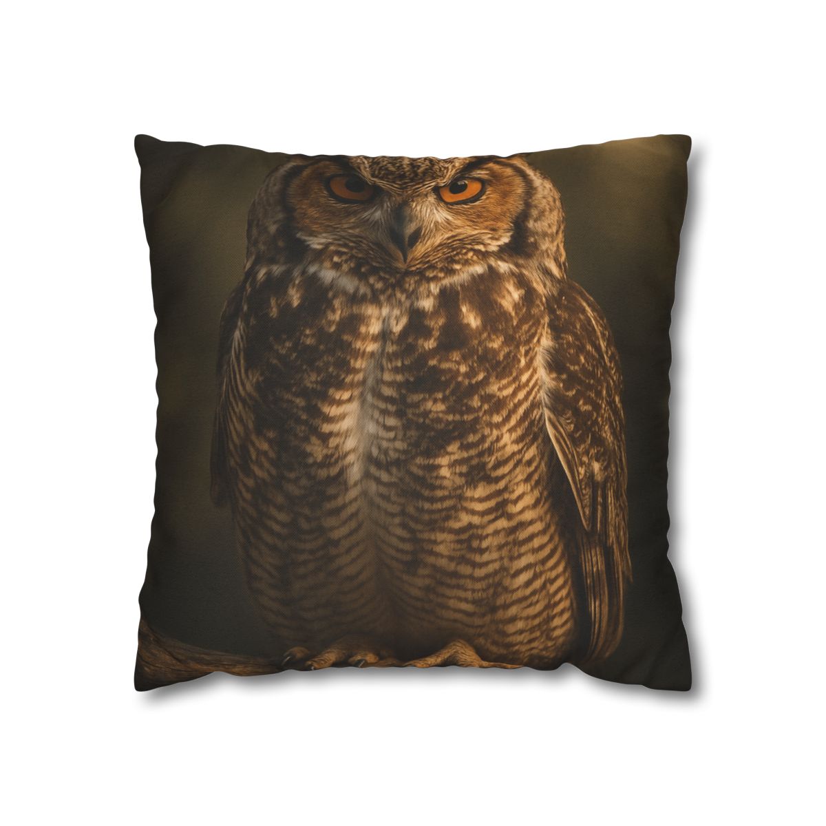 Nebula Gaze Great Horned Owl designer print pillow cases